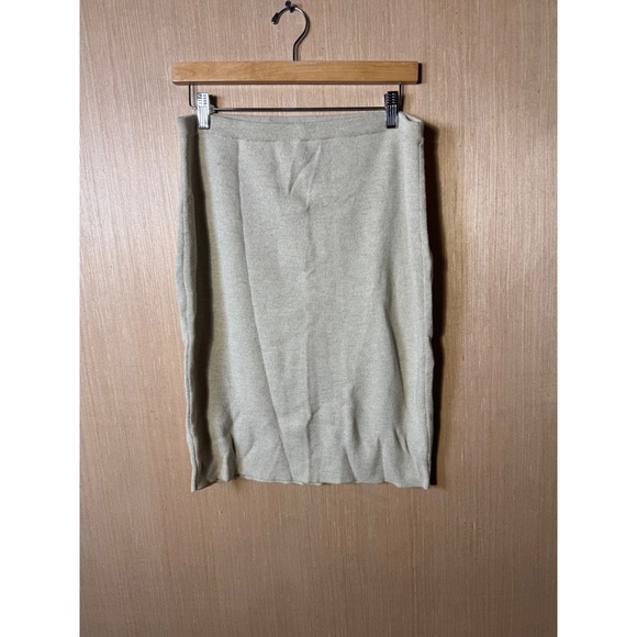 Eileen Fisher Wool Knit Pencil Skirt Beige Womens Medium / Medium M/M Career - Picture 1 of 6